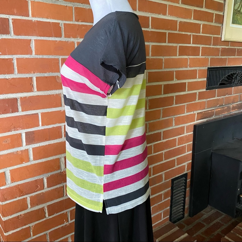 Striped thin sheer tee - Picture 2 of 15